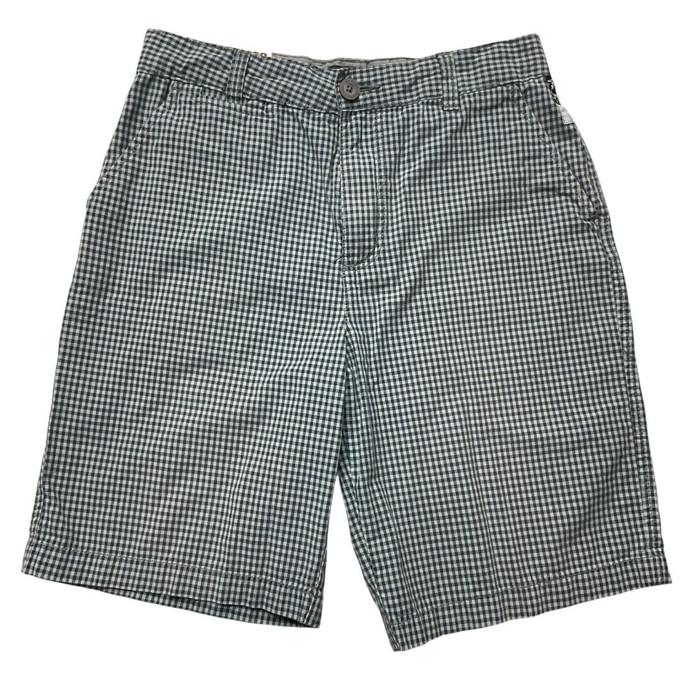 Mambo Boys' Flat Front‎ Plaid Cotton Golf Shorts Casual Activewear Bottoms Sz 14